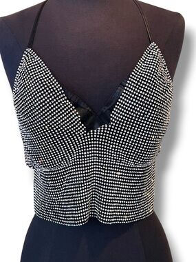 Superdown x Draya Michele 100% Aluminum Wrap Blouse Sleeveless Backless M Club
